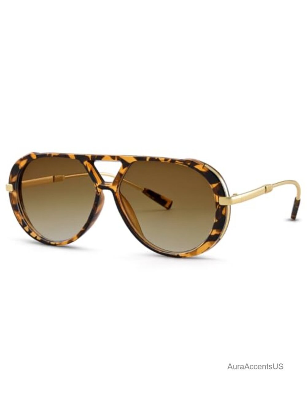 Oversized Retro Aviator Sunglasses 100% UV Protection Metal Frame